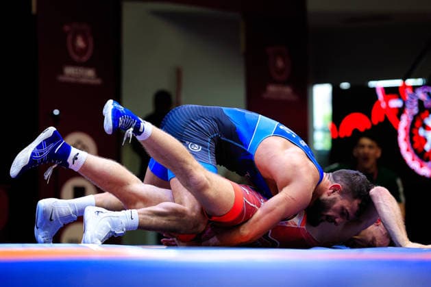 Senior Wrestling European Championships 2026 77kg GR - Robert Attila Fritsch (HUN) df. Sanan Suleymanov (AZE) *** Senior Wrestling European Championships 2026 77kg GR Robert Attila Fritsch HUN df Sanan Suleymanov AZE Copyright: xKostadinxAndonovx xUnitedxWorldxWrestlingx Kostadin Andonov United World Wrestling
