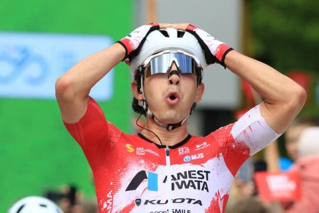 TOUR DES ALPES 2025 - UCI Cycling Race Tour of the Alps Pierre Teyssot MAXPPP ; TOUR DES ALPES 2025 - UCI Cycling Race Tour of the Alps. Innsbruck, Italy on April 20, 2026. Tommaso DATI (ITA) Team UKYO wins the Stage 1, Innsbruck - Innsbruck (144,3 Km). Pierre Teyssot Maxppp