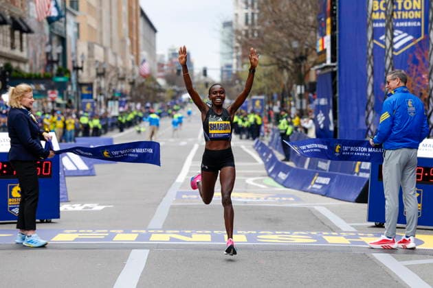 Boston Marathon Sharon Lokedi of Kenya celebrates winning the 130th Boston Marathon in Boston, Massachusetts, USA, 20 April 2026. BOSTON MASSACHSETTS UNITED STATES  Copyright: xGREGxM.xCOOPERx