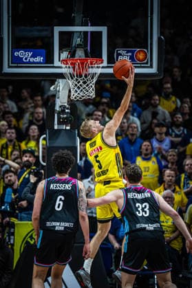Basketball Berlin 20.04.2026 Saison 2025 2026 EasyCredit BBL 1. Bundesliga Männer, Herren Alba Berlin - Telekom Baskets Bonn Sam Griesel (Alba Berlin, No.05)