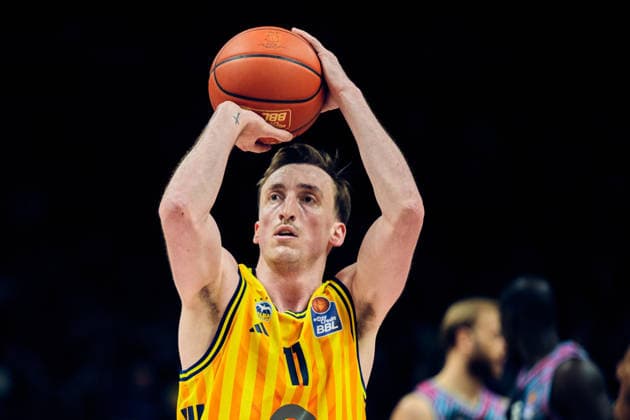 Moses Wood (Alba Berlin, 11), GER, ALBA Berlin vs. Telekom Baskets Bonn, Basketball Herren, easy Credit BBL, Saison 2025 2026, 30. Spieltag, 20.04.2026 GER, ALBA Berlin vs. Telekom Baskets Bonn, Basketball Herren, easy Credit BBL, Saison 2025 2026, 30. Spieltag, 20.04.2026 Berlin