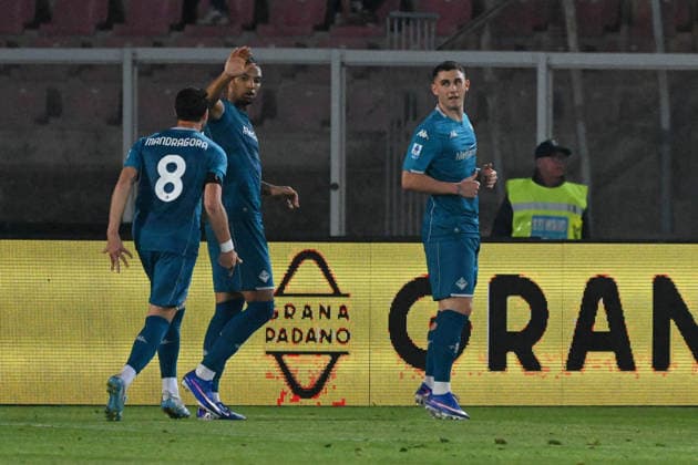 CALCIO - Serie A - US Lecce vs ACF Fiorentina AC Fiorentina celebrates after the goal during US Lecce vs ACF Fiorentina, Italian soccer Serie A match in Lecce, Italy, April 20 2026 Lecce Italy  Copyright: xIPAxSport ABACAx