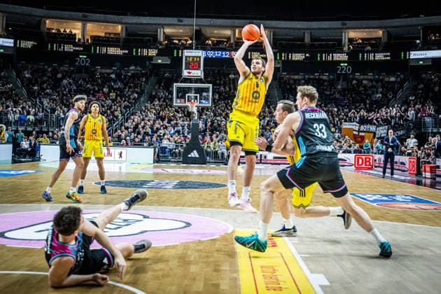 Basketball Berlin 20.04.2026 Saison 2025 2026 EasyCredit BBL 1. Bundesliga Männer, Herren Alba Berlin - Telekom Baskets Bonn Malte Delow (Alba Berlin, No.06)
