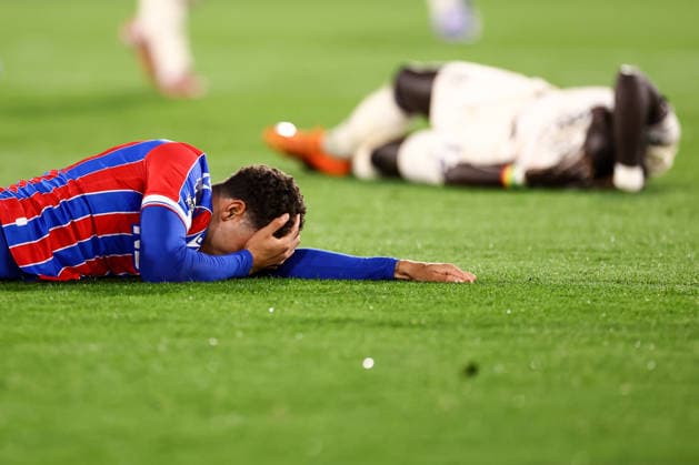 Crystal Palace v West Ham United 20 April 2026, London - Premier League Football - Crystal Palace v West Ham United - Brennan Johnson of Crystal Palace holds his head - Photo: Jacques Feeney Offside. London UK Copyright: xJacquesxFeeneyx xOffsidexOffside