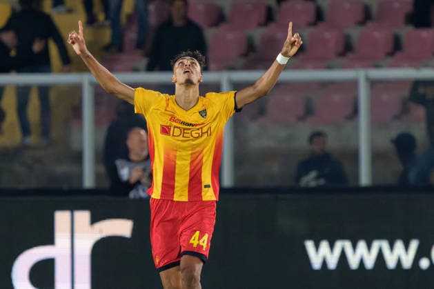 Tiago Gabriel of US Lecce celebrates after scoring a goal during US Lecce vs ACF Fiorentina, Italian soccer Serie A match in Lecce, Italy, April 20 2026  Copyright: xEmmanuelexMastrodonato IPAxSportx xipa-agency.netx xx IPA_74108976 IPA_Agency_IPA74108976