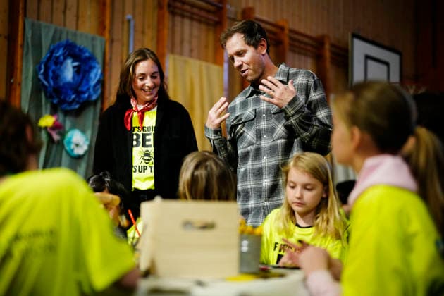 Former Formula 1 World Champion Sebastian Vettel visits Lilla Samskolan, where students demonstrate their environmental work, while in Gothenburg to receive The Perfect World Foundation Award in Gothenburg, Sweden, on April 20, 2026. GÖTEBORG SWEDEN x9200x Copyright: xBjörnxLarssonxRosvall TTx SEBASTIAN VETTEL