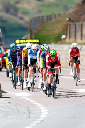CYCLING - Tour of the Alps 2026 TELFS,AUSTRIA,21.APR.26 - CYCLING - Tour of the Alps, stage 2, Telfs - Martell. Image shows Valentin Poschacher (AUT TEAM AUSTRIA) with peloton.  GEPAxpictures xMarkoxVulic