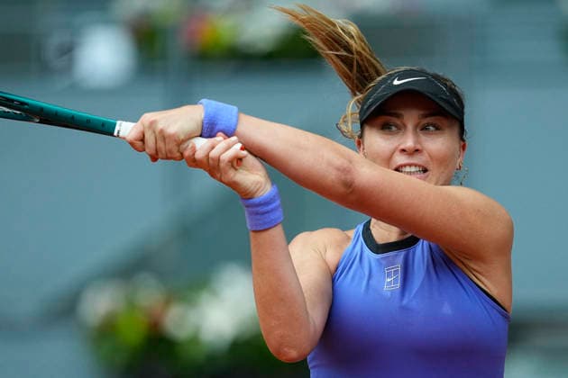 April 21, 2026, Madrid, Madrid, Spain: Paula Badosa of Spain plays against Julia Grabher of Austria during the Mutua Madrid Open 2026, ATP, Tennis Herren Masters 1000 and WTA, Tennis Damen 1000, at La Caja Magica on April 21, 2026 in Madrid, Spain. Madrid Spain - ZUMAa181 20260421_zaa_a181_173 Copyright: xOscarxJ.xBarrosox