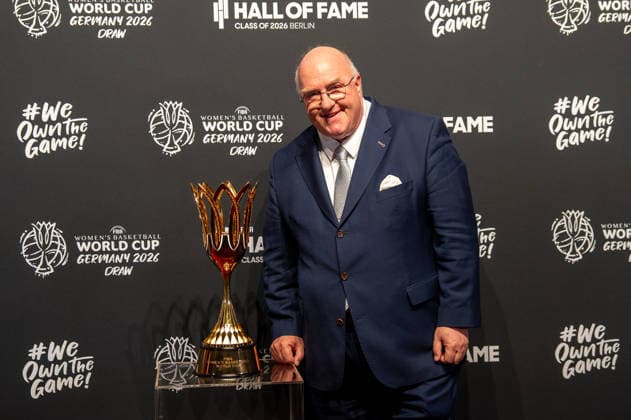 Deutschland: FIBA World Cup Germany 2026 Gruppenauslosung und Hall of Fame Zeremonie, Class of 2026, am 21.04. in Berlin, Kraftwerk: Ingo Weiss (Präsident Deutscher Basketballbund) Copyright: xSvenxHeidmannx