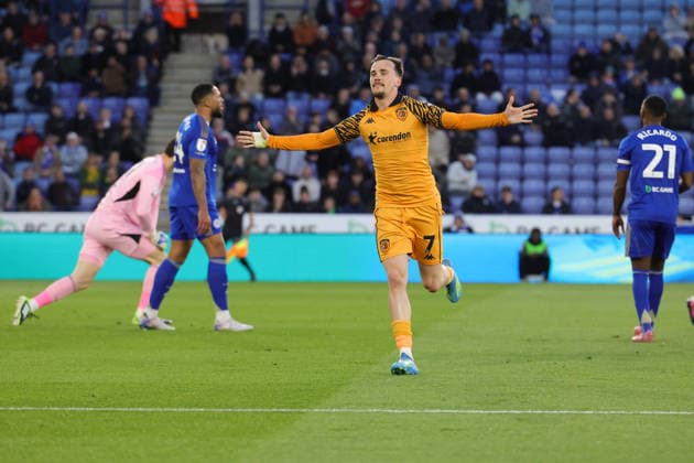 Leicester City v Hull City, EFL Sky Bet Championship GOAL 0-1 Hull City forward Liam Millar (7) celebrates scoring during the EFL Sky Bet Championship match between Leicester City and Hull City at the King Power Stadium, Leicester, UK on 21 April 2026. Leicester King Power Stadium Leicestershire UK Editorial use only DataCo restrictions apply See www.football-dataco.com , Copyright: xJohnxMallettx PSI-24111-0032
