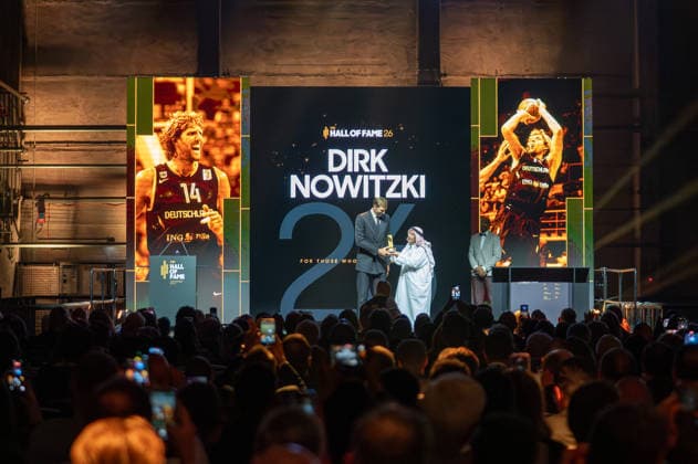 Deutschland: FIBA World Cup Germany 2026 Gruppenauslosung und Hall of Fame Zeremonie, Class of 2026, am 21.04. in Berlin, Kraftwerk: Dirk Nowitzki Copyright: xSvenxHeidmannx