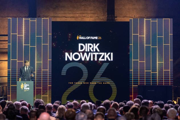 Deutschland: FIBA World Cup Germany 2026 Gruppenauslosung und Hall of Fame Zeremonie, Class of 2026, am 21.04. in Berlin, Kraftwerk: Dirk Nowitzki Copyright: xSvenxHeidmannx
