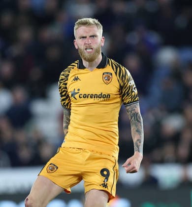 Leicester City v Hull City Sky Bet Championship Oliver McBurnie of Hull City celebrates scoring the second goal during the Sky Bet Championship match at the King Power Stadium, Leicester 21 04 2026 UK Newspapers OUT Copyright: xAndyxSumnerx FIL-23317-0240
