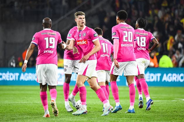 FOOTBALL : RC Lens vs Toulouse FC - Coupe de France - Demi-finale - 21 04 2026 Joie des joueurs du Toulouse FC aprÃ s le but de Santiago Hidalgo (Toulouse FC) LensFrance  Copyright: xBaptistexAutissierx