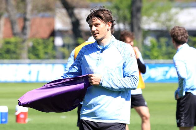 DEU, DFL, 2. FBL Hertha BSC, Training, 22.04.2026, Sportforum, Berlin, DEU, DFL, 2. FBL Hertha BSC, Training, im Bild Dawid Kownacki (Hertha BSC Berlin 9) DFL - regulations prohibit any use of Photographs as image sequences and or quasi-video