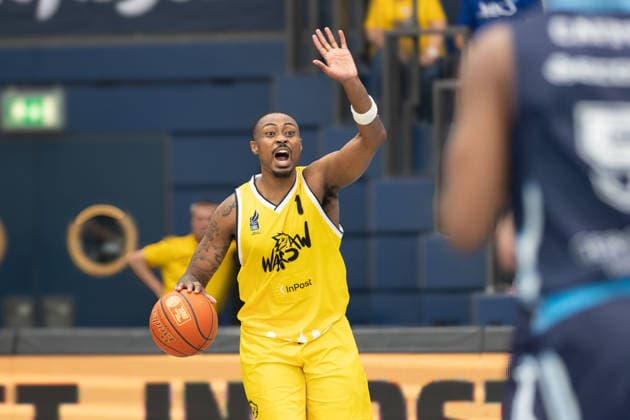 Landrius Horton (Dziki, 1), CSO Voluntari vs. Dziki Warszawa, European North Basketball League, Final Four, Halbfinale 2025 26, Rumänien, Polen, 22.04.2026. Weissenfels Stadthalle Sachsen-Anhalt Deutschland