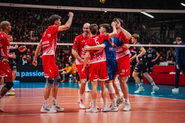 Volleyball Herren CEV Cup 2026 Finale Gas Sales Bluenergy Piacenza vs. SVG Lüneburg 21.04.2026 Das Team von Gas Sales Bluenergy PIACENZA jubelt