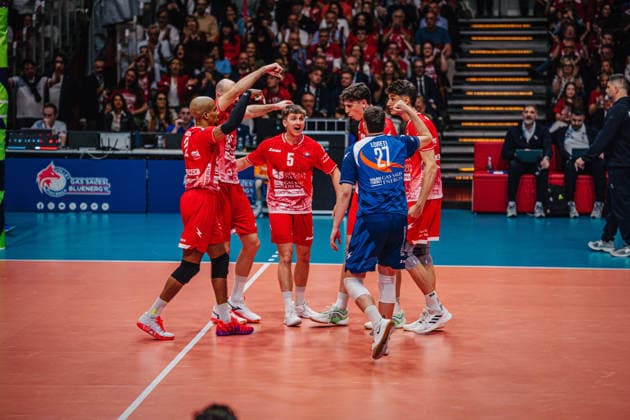 Volleyball Herren CEV Cup 2026 Finale Gas Sales Bluenergy Piacenza vs. SVG Lüneburg 21.04.2026 Das Team von Gas Sales Bluenergy PIACENZA jubelt