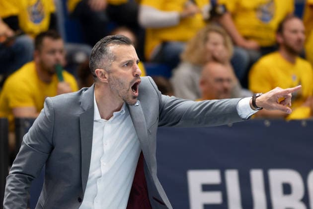 Matthew Otten (MCR, Head Coach), Syntainics MBC vs. Manchester Basketball, European North Basketball League, Final Four, Halbfinale 2025 26, Deutschland England, 22.04.2026. Weissenfels Stadthalle Sachsen-Anhalt Deutschland