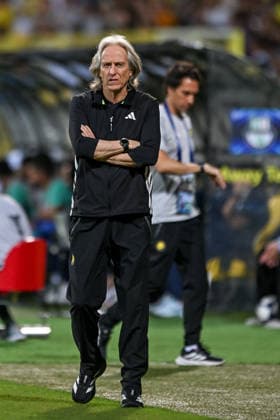 Al Nassr v Al Ahli - Saudi Pro League DUBAI, UAE - APRIL 22: Head coach of Al Nassr Jorge Jesus follows the Saudi Pro League semi-final match between Al Nassr and Al Ahli at Zabeel Stadium in Dubai, United Arab Emirates, on April 22, 2026. Waleed Zein Anadolu Dubai United Arab Emirates. Editorial use only. Please get in touch for any other usage.  Copyright: x2026xAnadoluxWaleedxZeinx