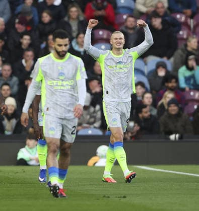 Burnley v Manchester City, FA Premier League 22.04.26 Burnley v Manchester City, FA Premier League Bradley Ormesher The Times Erling Haaland of Manchester City scores and celebrates scoring his teams 1st goal 0-1  Copyright: xBradleyxOrmesherx NINTCHDBPICT001075436847