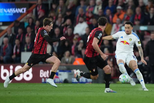 Bournemouth v Leeds United, Premier League, Football, Vitality Stadium, Bournemouth, UK - 22 Apr 2026 Noah Okafor of Leeds United. Bournemouth Vitality Stadium Bournemouth UK, UK NEWSPAPERS OUT Copyright: xSeanxRyanx
