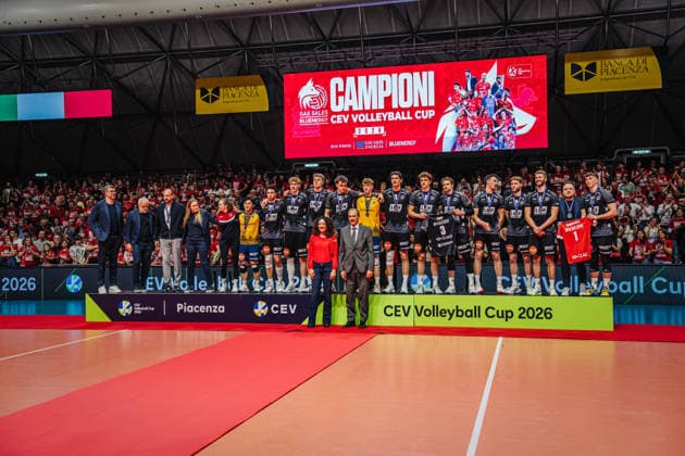 Volleyball Herren CEV Cup 2026 Finale Gas Sales Bluenergy Piacenza vs. SVG Lüneburg 21.04.2026 Die SVG Lüneburg gewinnt Silber im CEV Cup 2026 *** Volleyball Men CEV Cup 2026 Final Gas Sales Bluenergy Piacenza vs SVG Lüneburg 21 04 2026 SVG Lüneburg wins silver in the CEV Cup 2026