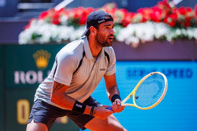 Mutua Madrid Open - 22 04 2026 Matteo Berrettini of Italy in action against Dino Prizmic of Croatia in the Men’s Singles First Round Match during day three of the Mutua Madrid Open at La Caja Magica on April 22, 2026 in Madrid, Spain. Madrid Spain Copyright: xPabloxGarcia PGSxPhotoxAgencyx