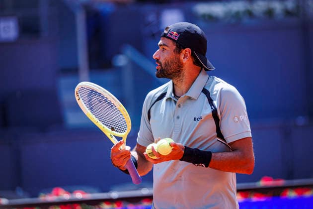 Mutua Madrid Open - 22 04 2026 Matteo Berrettini of Italy in action against Dino Prizmic of Croatia in the Men’s Singles First Round Match during day three of the Mutua Madrid Open at La Caja Magica on April 22, 2026 in Madrid, Spain. Madrid Spain Copyright: xPabloxGarcia PGSxPhotoxAgencyx