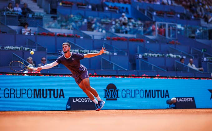 Mutua Madrid Open - 22 04 2026 Dino Prizmic of Croatia in action against Matteo Berrettini of Italy in the Men’s Singles First Round Match during day three of the Mutua Madrid Open at La Caja Magica on April 22, 2026 in Madrid, Spain. Madrid Spain Copyright: xPabloxGarcia PGSxPhotoxAgencyx