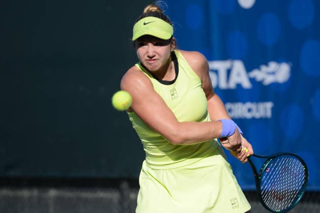 April 22, 2026, Charlottesville, Virginia, United States: Kristina Liutova of Russia in her first round match in the Boar s Head Resort Women s Open ITF tennis tournament in Charlottesville Virginia. She defeated S. Johnson in 3 sets. Charlottesville United States - ZUMAl132 20260422_zap_l132_014 Copyright: xChristopherxLevyx