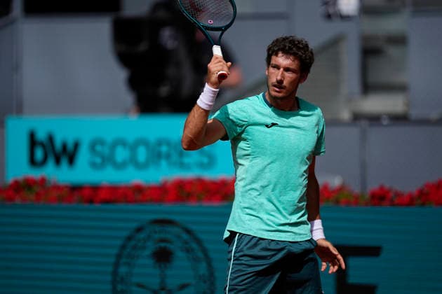 April 23, 2026, Madrid, Madrid, Spain: Pablo Carreno of Spain plays against Marton Fucsovics of Hungary during the Mutua Madrid Open 2026, ATP, Tennis Herren Masters 1000 and WTA, Tennis Damen 1000, at La Caja Magica on April 23, 2026 in Madrid, Spain. Madrid Spain - ZUMAa181 20260423_zaa_a181_046 Copyright: xOscarxJ.xBarrosox