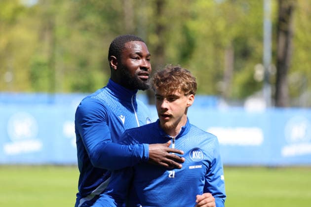 23.04.2026, xrekx, Fussball 2.Bundesliga, Karlsruher SC - Training v.l. Stephan Ambrosius (Karlsruher SC) (DFL DFB REGULATIONS PROHIBIT ANY USE OF PHOTOGRAPHS as IMAGE SEQUENCES and or QUASI-VIDEO) Karlsruhe