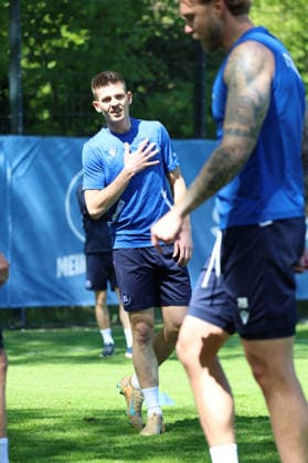 23.04.2026, xrekx, Fussball 2.Bundesliga, Karlsruher SC - Training v.l. Marvin Wanitzek (Karlsruher SC) (DFL DFB REGULATIONS PROHIBIT ANY USE OF PHOTOGRAPHS as IMAGE SEQUENCES and or QUASI-VIDEO) Karlsruhe