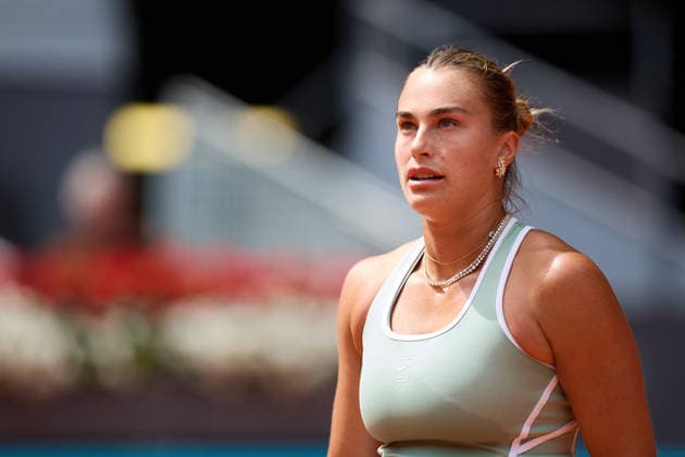 Mutua Madrid Open - Day Four Aryna Sabalenka looks on against Peyton Stearns of United States during the GirlÕs Singles match on day four of the Mutua Madrid Open at Caja Magica on April 23, 2026, in Madrid, Spain. Madrid Caja Magica Madrid Spain RL_MMO2K26_000783 Copyright: xRicardoxLarreinax