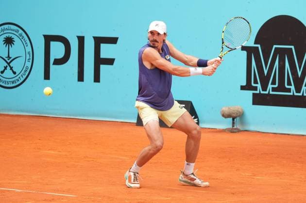 Patrick Kypson (USA) vs Stefanos Tsitsipas (GRE) during Masters Series Madrid 2026 in Madrid on Tuesday, 23 April 2026. Cordon Press 