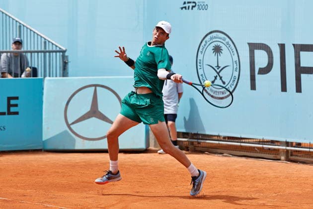 Martin Damm (USA), APRIL 23, 2026 - Tennis : Martin Damm during singles Round of 128 match against Alexei Popyrin on the ATP, Tennis Herren tour Masters 1000 tournaments Mutua Madrid Open tennis tournament at the Caja Magica in Madrid, Spain. Noxthirdxpartyxsales  aflo_327987195