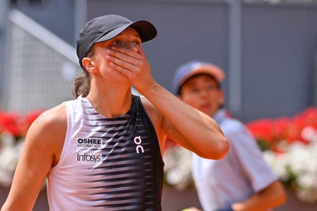 April 23, 2026, Madrid, Madrid, Spain: IGA SWIATEK of poland - ASICS during the Mutua Madrid Open 2026, ATP, Tennis Herren Masters 1000 and WTA, Tennis Damen 1000 tennis tournament, celebrated at Caja Magica on April 22, 2026 in Madrid, Spain. Madrid Spain - ZUMAc312 20260423_zsp_c312_179 Copyright: xOscarxManuelxSanchezx