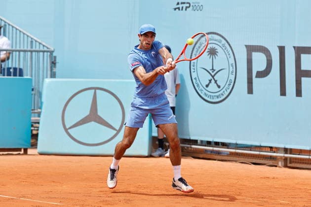 Nuno Borges (POR), APRIL 23, 2026 - Tennis : Nuno Borges during singles Round of 128 match against Mariano Navone on the ATP, Tennis Herren tour Masters 1000 tournaments Mutua Madrid Open tennis tournament at the Caja Magica in Madrid, Spain. Noxthirdxpartyxsales  aflo_327987936