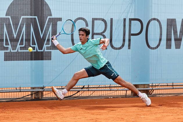 Mariano Navone (ARG), APRIL 23, 2026 - Tennis : Mariano Navone during singles Round of 128 match against Nuno Borges on the ATP, Tennis Herren tour Masters 1000 tournaments Mutua Madrid Open tennis tournament at the Caja Magica in Madrid, Spain. Noxthirdxpartyxsales  aflo_327987963