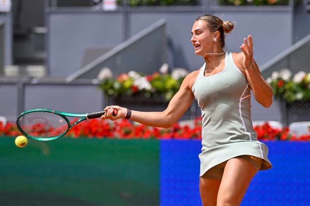 April 23, 2026, Madrid, Madrid, Spain: ARYNA SABALENKA of belarus †NIKE during the Mutua Madrid Open 2026, ATP, Tennis Herren Masters 1000 and WTA, Tennis Damen 1000 tennis tournament, celebrated at Caja Magica on April 22, 2026 in Madrid, Spain. Madrid Spain - ZUMAc312 20260423_zsp_c312_208 Copyright: xOscarxManuelxSanchezx