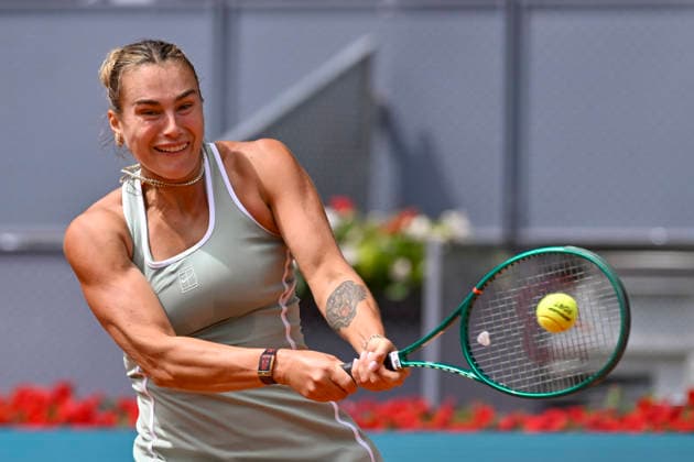 April 23, 2026, Madrid, Madrid, Spain: ARYNA SABALENKA of belarus †NIKE during the Mutua Madrid Open 2026, ATP, Tennis Herren Masters 1000 and WTA, Tennis Damen 1000 tennis tournament, celebrated at Caja Magica on April 22, 2026 in Madrid, Spain. Madrid Spain - ZUMAc312 20260423_zsp_c312_267 Copyright: xOscarxManuelxSanchezx