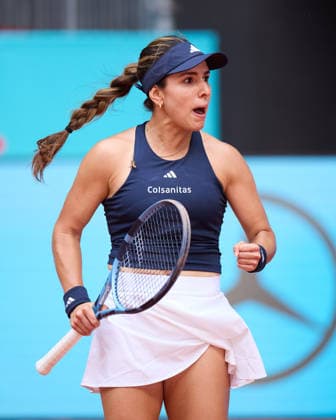 Mutua Madrid Open - Day Four Camila Osorio of Colombia reacts against Naomi Osaka of Japan during the MenÕs Singles match on day four of the Mutua Madrid Open at Caja Magica on April 23, 2026, in Madrid, Spain. Madrid Caja Magica Madrid Spain RL_MMO2K26_000817 Copyright: xRicardoxLarreinax