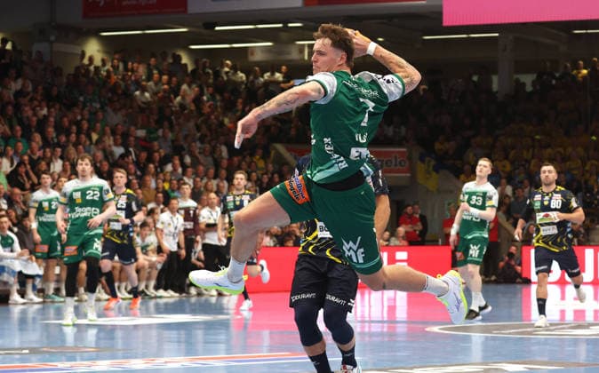 23.04.2026, Deutschland, Göppingen, Handball DAIKIN HBL Bundesliga, FRISCH AUF! Göppingen vs. Rhein-Neckar Löwen, Victor Klöve (FAG)