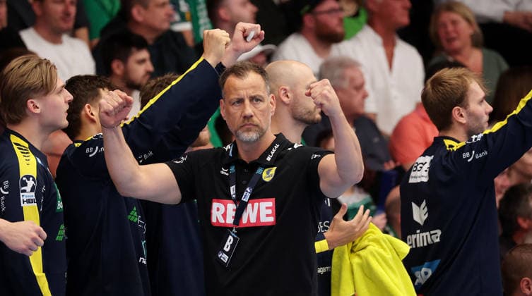 23.04.2026, Deutschland, Göppingen, Handball DAIKIN HBL Bundesliga, FRISCH AUF! Göppingen vs. Rhein-Neckar Löwen, RNL Trainer Maik Machulla