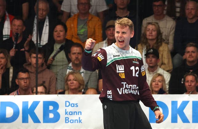 23.04.2026, Deutschland, Göppingen, Handball DAIKIN HBL Bundesliga, FRISCH AUF! Göppingen vs. Rhein-Neckar Löwen, Kristian Saeveras (FAG)