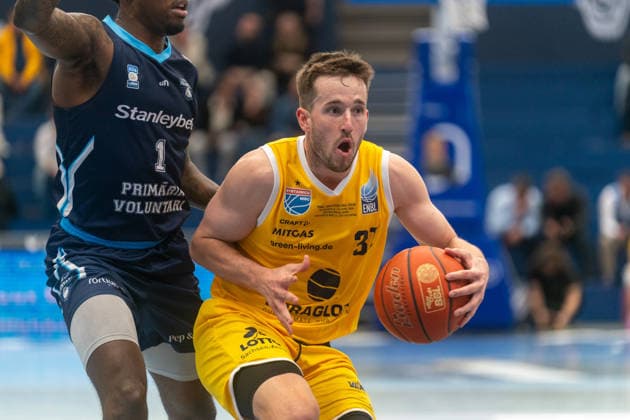 Spencer Reaves (Syntainics MBC, 31) GER, Syntainics MBC vs. CSO Voluntari, Basketball, European North Basketball League, Spiel um Platz 3, Saison 2025 2026, 23.04.2026 GER, Syntainics MBC vs. CSO Voluntari, Basketball, European North Basketball League, Spiel um Platz 3, Saison 2025 2026, 23.04.2026 Weissenfels Copyright: xEibner-Pressefoto PiaxSchindlerx EP_PSR