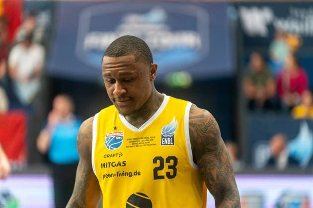 Charles Callison (Syntainics MBC, 23) GER, Syntainics MBC vs. CSO Voluntari, Basketball, European North Basketball League, Spiel um Platz 3, Saison 2025 2026, 23.04.2026 GER, Syntainics MBC vs. CSO Voluntari, Basketball, European North Basketball League, Spiel um Platz 3, Saison 2025 2026, 23.04.2026 Weissenfels Copyright: xEibner-Pressefoto PiaxSchindlerx EP_PSR