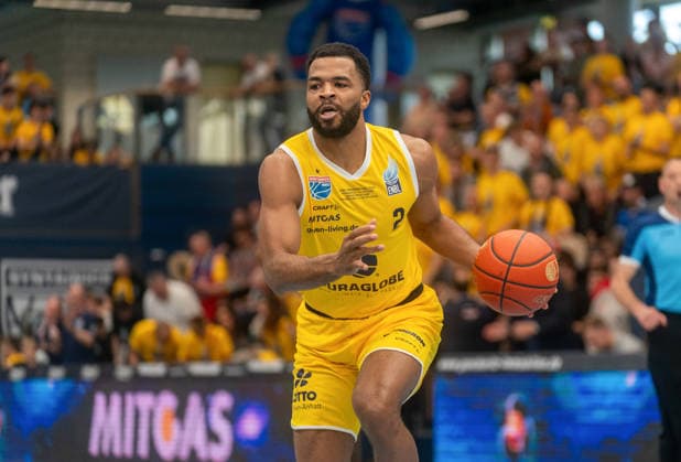 Andrew Harrison (Syntainics MBC, 02) GER, Syntainics MBC vs. CSO Voluntari, Basketball, European North Basketball League, Spiel um Platz 3, Saison 2025 2026, 23.04.2026 GER, Syntainics MBC vs. CSO Voluntari, Basketball, European North Basketball League, Spiel um Platz 3, Saison 2025 2026, 23.04.2026 Weissenfels Copyright: xEibner-Pressefoto PiaxSchindlerx EP_PSR