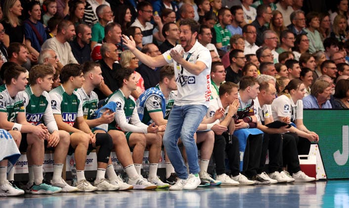 23.04.2026, Deutschland, Göppingen, Handball DAIKIN HBL Bundesliga, FRISCH AUF! Göppingen vs. Rhein-Neckar Löwen, FAG Trainer Ben Matschke